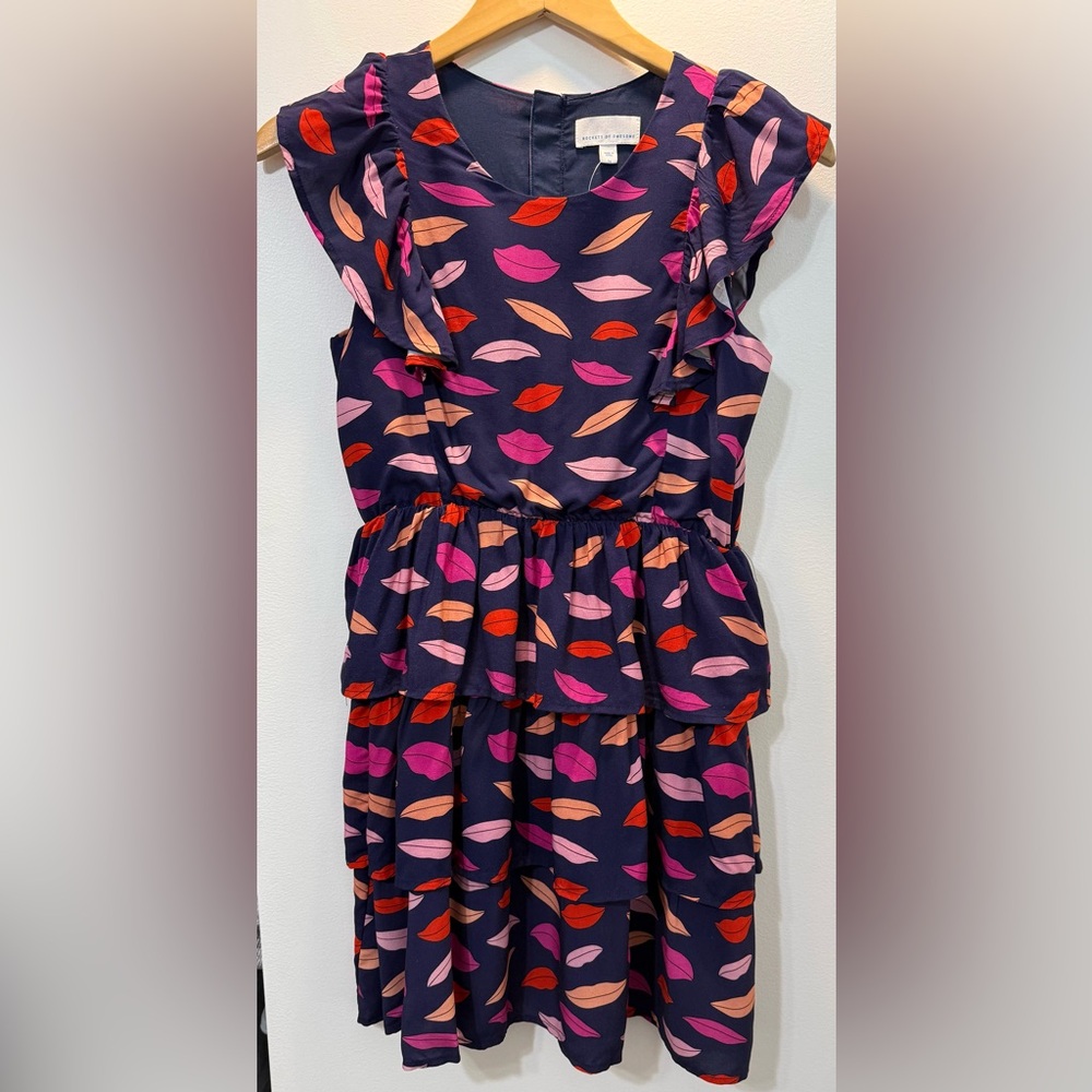 Rockets of Awesome Lips Ruffle Dress NWT Sz14